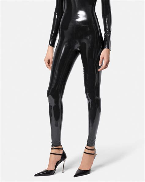 versace latex leggings|Versace leggings outfit.